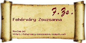 Fehérváry Zsuzsanna névjegykártya